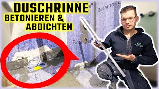 DUSCHRINNE EINBAUEN  Betonieren amp abdichten  Linienentwässerung einbauen  Home Build Solution [upl. by Anastice]