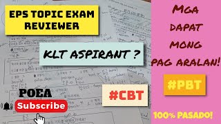 POEA EPS TOPIK EXAM REVIEWER MGA DAPAT PAG ARALAN KLT ASPIRANT CBT PBT READING EXAM [upl. by Akerahs]