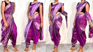 NEW DHOTI STYLE SAREE DRAPING FOR BEGINNERSDHOTI SAREE KAISE PAHNENEW DHOTI SAREE DRAPING [upl. by Ellehcer]