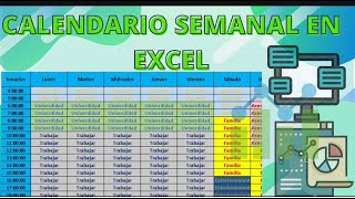 Como hacer CALENDARIO SEMANAL en excel AGENDA PERSONAL Y CALENDARIO EN EXCEL [upl. by Farrand]