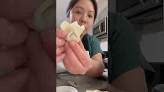 Folding wontons wontons wonton cooking food relaxing [upl. by Ailedamla]