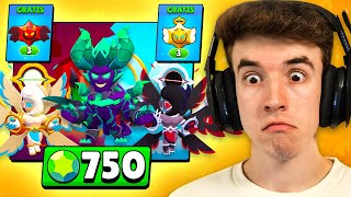 DROPS GRATIS Y GASTO 750 GEMAS en 3 SKINS HIPERCARGADAS de BRAWL STARS [upl. by Radack709]