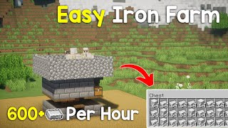 Minecraft Easy Iron Farm 121  600 Iron Ingots per Hour [upl. by Sulrac]