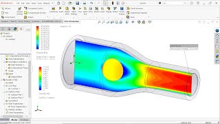 SolidWorks Flow Simulation Tutorial Nozzle velocity amp Pressure [upl. by Scharf955]