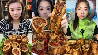 Chinese Food Mukbang Eating Show  Red beef bone marrow  Beef Bone Marrow Challenge 233 694696 [upl. by Anrapa466]