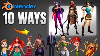 10 ways to Create Character in Blender  Learn Character modeling [upl. by Wichman]