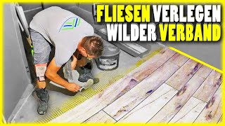 BODENFLIESEN VERLEGEN  Wilder Verband verlegen für Anfänger  Home Build Solution [upl. by Eatnod]