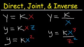 Direct Inverse and Joint Variation Word Problems [upl. by Beverley]