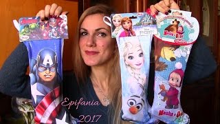 UNBOXING CALZE DELLA BEFANA SPECIALE ASSAGGI EPIFANIA  FROZENMASHA E ORSOAVENGERS SUPER SORPRESE [upl. by Wilhide116]