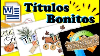 COMO HACER TITULOS BONITOS EN WORD✨ APUNTES BONITOS EN WORD💛🎨 APUNTES DIGITALES🖥️✏️ [upl. by Ilellan]