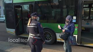 Da oggi nuove regole certificazioni antiCovid controllo Green Pass passeggeri bus a Milano [upl. by Nnayelhsa]