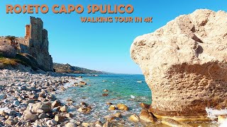 A Castle by the sea in Roseto Capo Spulico Calabria Italy walking tour in 4k [upl. by Ecirtac]