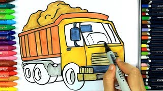 Come disegnare e colorare camion 🚚  Disegno  Colorare  Come colorare per bambini [upl. by Akcira]