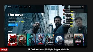 Create a movie website HTML amp CSS and JAVASCRIPT  Movie Website Html and css [upl. by Giavani]