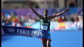 Ethiopias Tamirat Tola wins the Olympics Marathon in Paris 2024 [upl. by Barnabe]