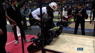 Cybathlon 2016  allterrain wheelchair competition  tracked stepper [upl. by Ellerahs415]