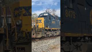 CSX moving some EMD power to Queensgate yard csxtransportation railroadcrossing [upl. by Maxantia]