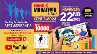 GPAT 2024 MARATHON 10000 MCQs PRACTICE FROM 22ND NOVEMBER [upl. by Ainesey]