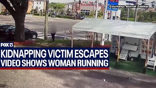 Dramatic video shows woman escaping kidnapper [upl. by Groves277]