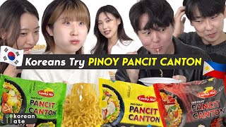 Korean College Students Try PANCIT CANTON for the First Time 🍜  Korean Ate [upl. by Raybin]