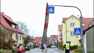 MEGA Wind Turbine Blade Transport  Windrad Rotorblatttransport Schlichten  Goldboden 2017 [upl. by Eenalem283]