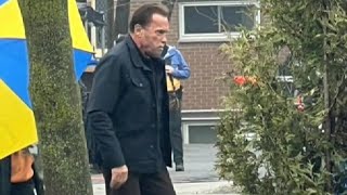 Arnold Schwarzenegger spotted filming in small Ontario town [upl. by Eisyak]