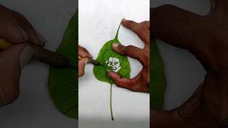 Barun Sobti On Leaf Carving Art  Leaf Art  shorts short youtubeshorts [upl. by Imre108]