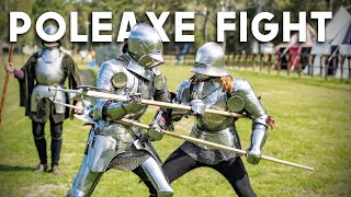 15th Century Pollaxe Fight Master vs Apprentice [upl. by Osnofla]