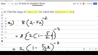 QNo1Binomial Expansion Finding Possible Values of x for which the Expansion is valid [upl. by Davita48]