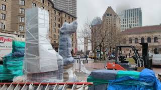 Wrapped ice sculptures for 2023 First Night Boston [upl. by Little]