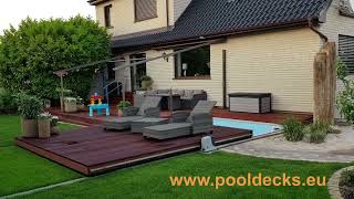 Pooldecks aus Kärnten begehbare Terrasse fahrbar Motor möglich Preiswert selber bauen [upl. by Bigford784]