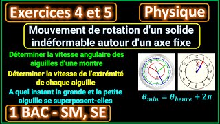 Exercices 4 et 5 Mouvement de rotation dun solide indéformable autour dun axe fixe  1 BAC [upl. by Aicilram269]