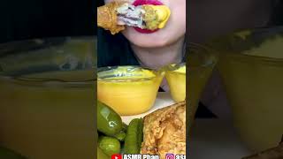 Eating Jollibee Fried Chicken DIPPED in Cheese Sauce [upl. by Helyn]