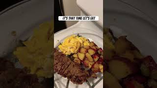 Breakfast menu steak and eggs with potatoes shorts fyp ￼￼ [upl. by Lilia791]