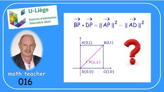 Examen dadmission à luniversité de Liège  Géométrie 016 [upl. by Ellenod]