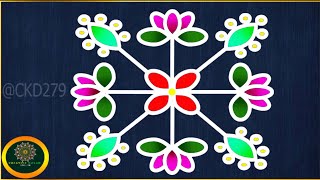 Beautiful Simple 4x4 Dots Rangoli Designs  Easy Creative Muggulu kolam  Cute learners kolangal [upl. by Rozelle]