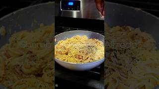 Love me some quick and easy pasta 😍 shrimpalfredo pastarecipe [upl. by Avlis]