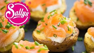 Last Minute Fingerfood Kartoffeln aus dem Ofen mit Lachs  Sallys Welt [upl. by Yelyak]