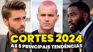 CORTES DE CABELO MASCULINO pra 2024 As 5 principais Tendências para esse ano  Glow Up [upl. by Kcinomod152]