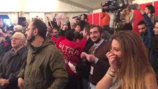 Emotional Bella Ciao at Syriza Celebration  25 Jan 2015 [upl. by Neenwahs496]