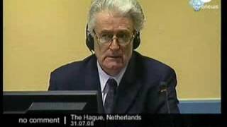 Radovan Karadzic appears before war crimes tribunal [upl. by Euqininod]