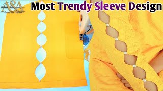 Trendy 👌and Easy Sleeve Design Cutting and Stitching  Trending Sleeves Design ideas [upl. by Yann]