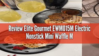 Review Elite Gourmet EWM015M Electric Nonstick Mini Waffle Maker Belgian Waffles Compact Design H [upl. by Ahsiryt]