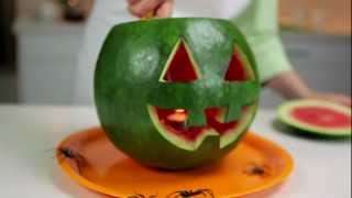 HOW TO make a Spooky Watermelon Jack O Lantern [upl. by Danforth]