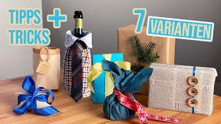 Geschenk verpacken ohne Geschenkpapier  7 einfache Ideen [upl. by Anilatsyrc]