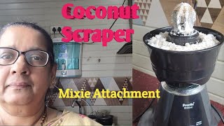 Grating Coconut Now very easy using Coconut Scraper mixie attachment in English [upl. by Atilemrac]