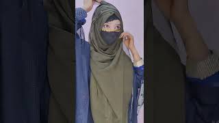 Beautiful hijab tutorial with Abayashorts trendingeasyhijabtutorial hijabfashiontrends [upl. by Helen]