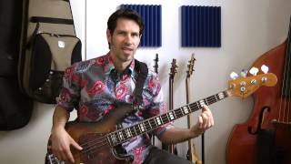 Tec0107  Flageoletts 1  German Bass lesson [upl. by Aizitel]