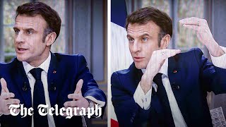 Emmanuel Macron removes luxury watch during pensions interview [upl. by Roane883]