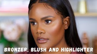 BRONZER BLUSH AND HIGHLIGHTER TUTORIAL for Beginners  Ale Jay [upl. by Maker232]